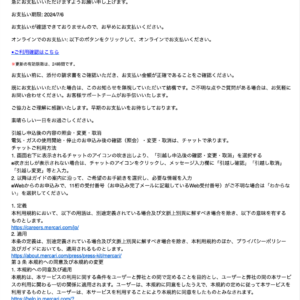 フィッシングメール情報「【重要なお知らせ】未払いの電気料金についてご連絡させていただくものです。お客様のお支払い方法が承認されません」